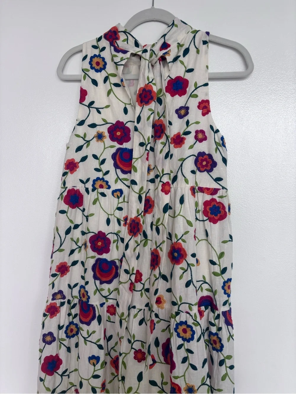 NWT Sézane Olympia Dress in Multicolor Embroidery Size 4/36